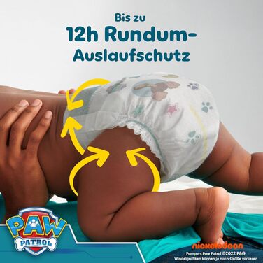 Підгузки Pampers Baby-Dry Paw Patrol Edition розмір 6 (13-18 кг), 164 шт, максимально надійний захист від протікань
