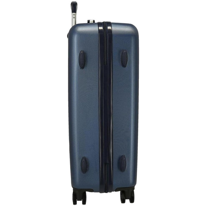 Середній валіз Enso Travel Time, синій, 46x65x23 см, жорсткий пластик, 56 л, 3 кг, з кодовим замком і 4 колесами