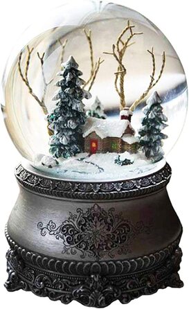 Світлодіодна снігова куля Winterwald з електричним завірюхою, мелодіями та зміною кольорів, вінтажна