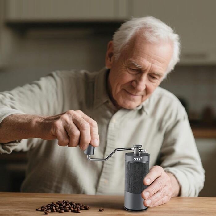 Ручна кавомолка для зерен Kaffee, професійна, з регулюванням помелу (90 позицій) для френч-пресу та пуроверу