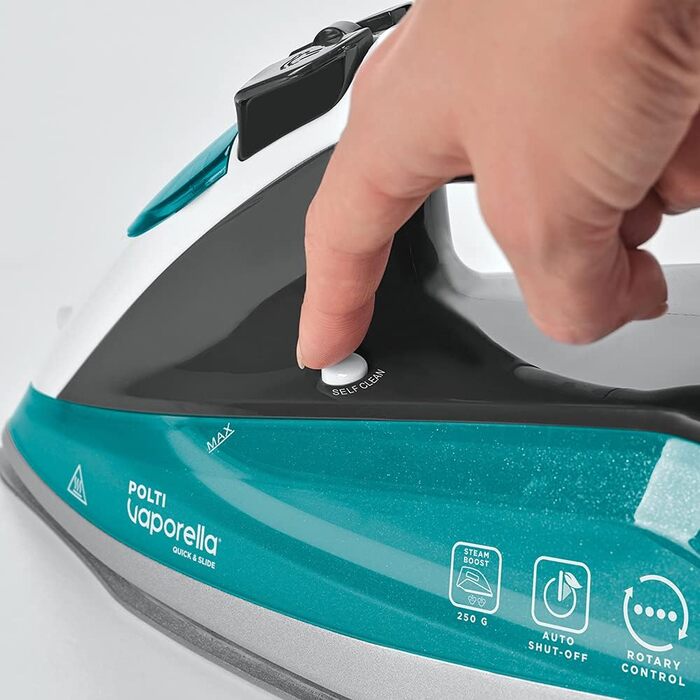 Відпарювач для одягу Polti Vaporella Quick&Slide Qs220 з цифровим дисплеєм та професійною підошвою Pro-Steam, 2400 Вт, 250 г/хв