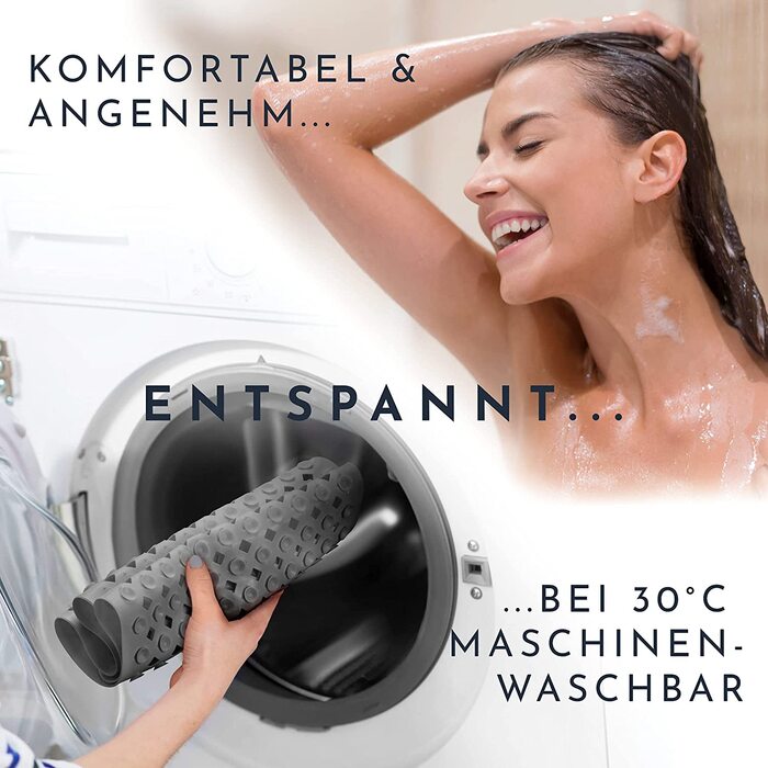 Дитячий килимок для душу homerella, 53x53 см, протиковзкий, BPA free, для дітей та немовлят, миючийся, стійкий до цвілі, сірий