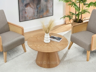 Журнальний стіл Mebel-Partner круглий, 80 x 80 x 45,5 см, колір дуб
