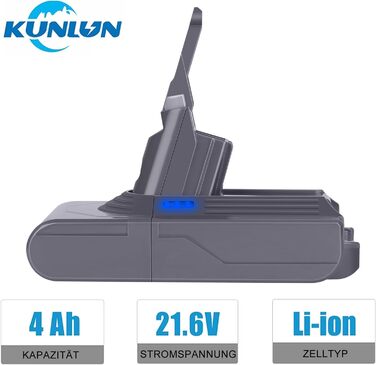 Акумулятор KUNLUN V8 21.6V Li-Ion для пилососа Dyson V8 Absolute/Animal/Fluffy/Motorhead/Slim, бездротовий, зарядний пристрій