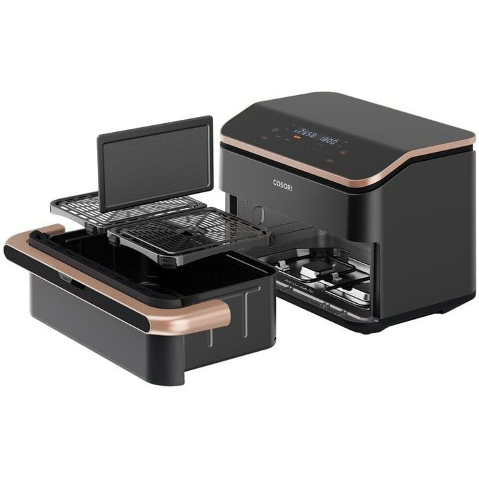 Фритюрниця Cosori Twinfry Chef Edition з двома кошиками, 10 л, Wi-Fi, з силіконовими щипцями