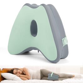 Ортопедична подушка між колін для сну на боці Dioxide з ефектом пам'яті (Memory Foam) для розвантаження спини, стегон та суглобів, м'ятна