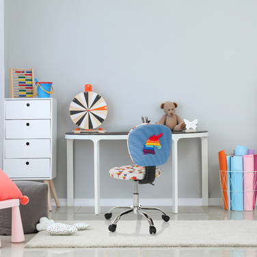 Дитячий письмовий стілець / дитячий поворотний стілець KID BUBBLE єдиноріг тканина барвистий hjh OFFICE
