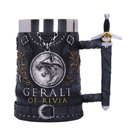 Кружка пивна The Witcher Геральт з Ривії Nemesis Now, офіційна ліцензія, 15.5 см, Чорна