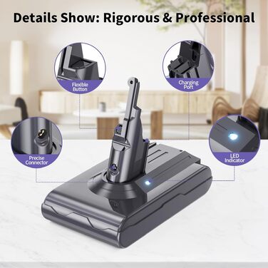Акумулятор V8 для пилососа Dyson SV10 4600mAh (оригінал, +2 фільтри, викрутка, гвинти, щітка)