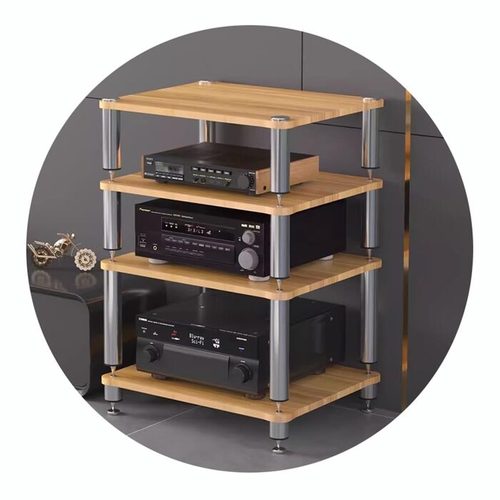 Hi-Fi тумба для аудіо/відео з регульованими полицями, дерево, 60x48x80 см (4 полиці)