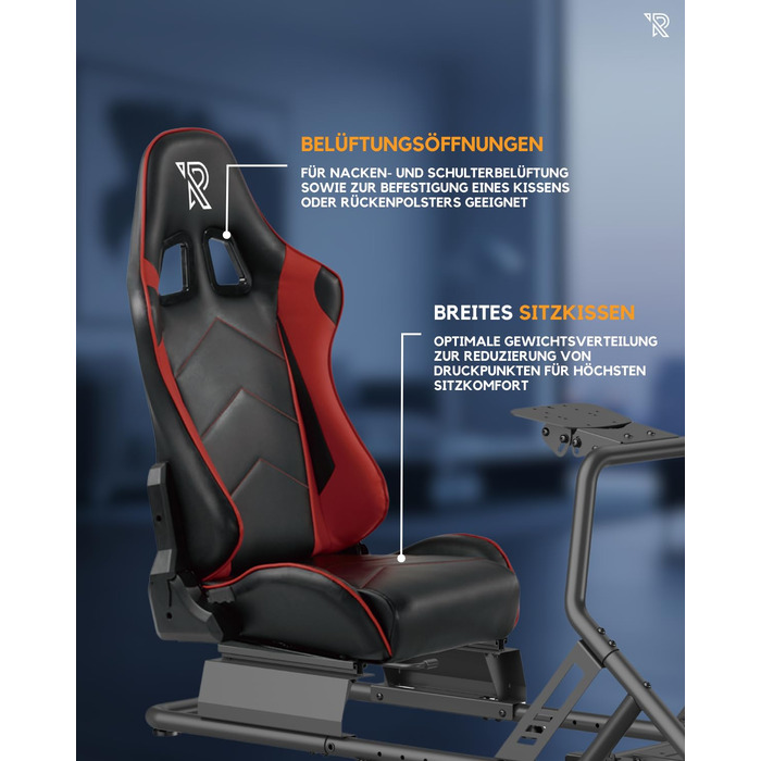 Ігрове крісло для симулятора Ranqer Racing Seat: ергономічне сидіння з екошкіри для SimRacing (PC, PlayStation, Xbox)