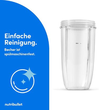 Nutribullet Pro 900 Блендер для смузі та коктейлів, 900 Вт, сірий (NB904MASN) - професійний міксер для фруктів та овочів