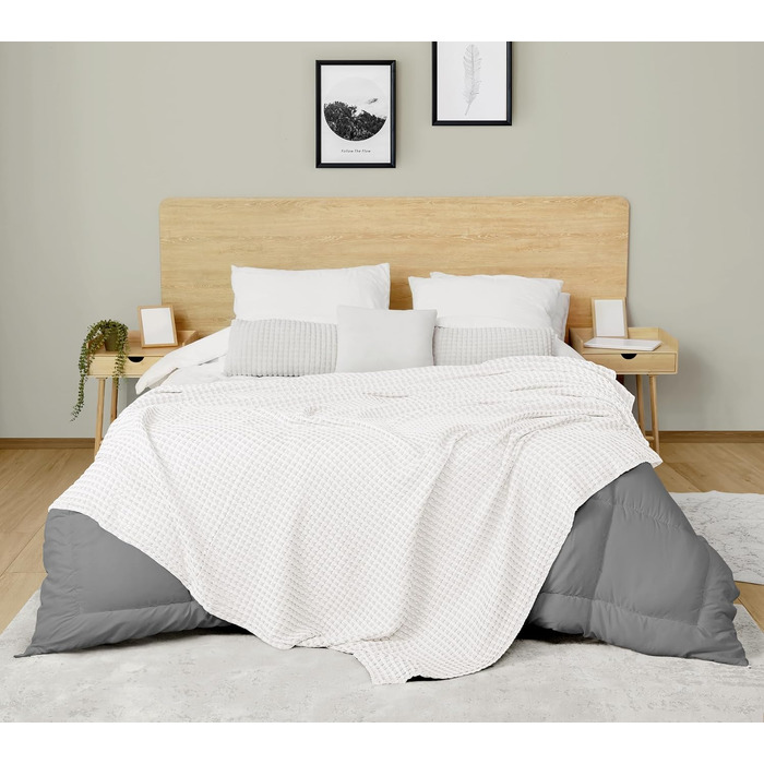 Вафельна ковдра Utopia Bedding з 100% бавовни, літня легка покривало (304x304 см), білий колір