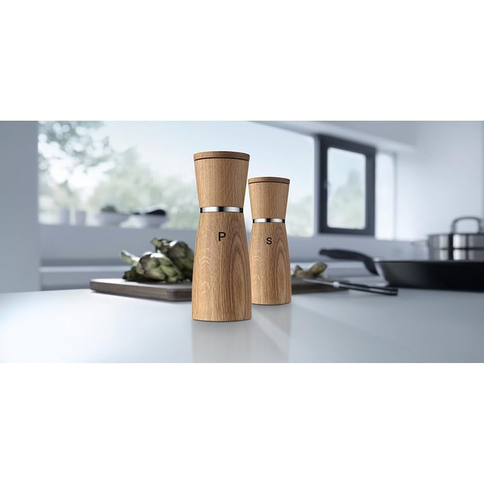 Набір млинків для солі та перцю WMF Ceramill Nature, 2 предмети, керамічний механізм, дерево, 17,9 см