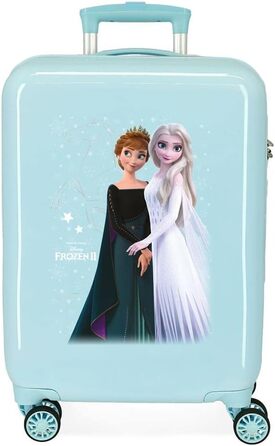 Дитяча валіза Disney Frozen, синя, 38x55x20 см, жорсткий пластик, 34 л, 2 кг, 4 колеса, ручна поклажа