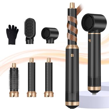 Mogawave Airstyler 5-в-1 Pro 1000W: Фен-щітка, стайлер для волосся з іонізацією (чорний)