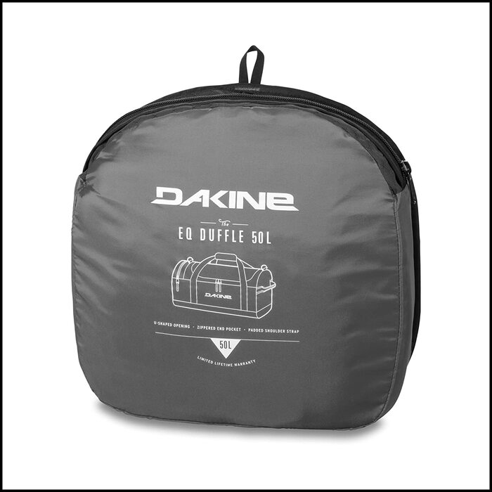 Спортивна сумка Dakine EQ Duffle 50L, міцна та містка, з двосторонньою блискавкою, чорна, для тренажерного залу та подорожей