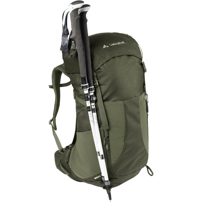 Туристичний рюкзак VAUDE Brenta 36+6 л, водонепроникний, унісекс, з дощовиком, зручний трекінговий рюкзак з органайзером, колір хакі