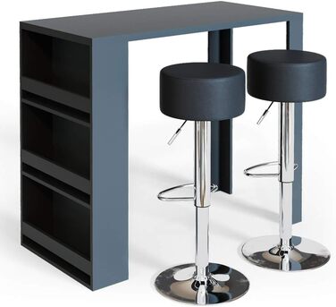 Барний стіл Vicco Bartisch-Set з 2 барними табуретами, антрацит, 117 x 57 см