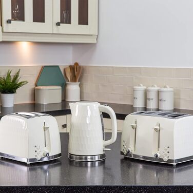 Тостер Russell Hobbs 26071 на 4 тости, кремовий: сучасний дизайн, широкі слоти, підйомний механізм