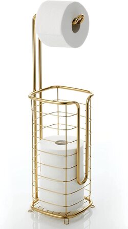 Тримач для туалетного паперу mDesign без свердління, вільностоячий, антикорозійний, для 4 рулонів, темно-сірий, для ванної кімнати
