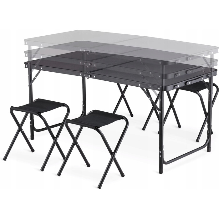 Туристичний стіл Outtec, 60 x 120 x 54,5 см, чорний