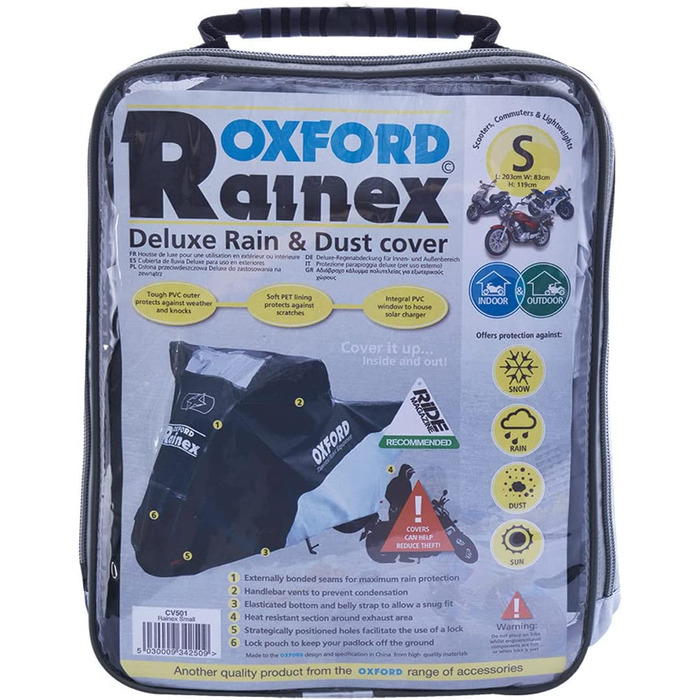Дощовий чохол Oxford CV504 Rainex Deluxe, універсальний, чорний, розмір XL