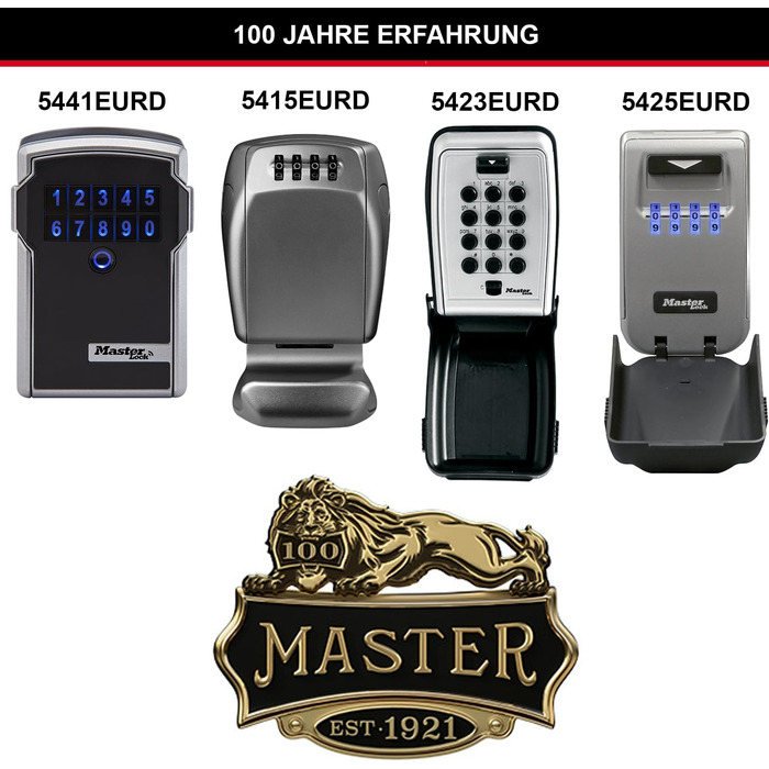 Сейф для ключів Master Lock з підсвічуванням кодових коліс, настінний вуличний ключ-бокс (12.6 x 7.2 x 5.2 см)