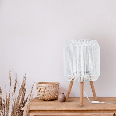 Настільна лампа Paco Home Boho з абажуром, біла, для спальні, робочого столу, декор, E27, тип 5