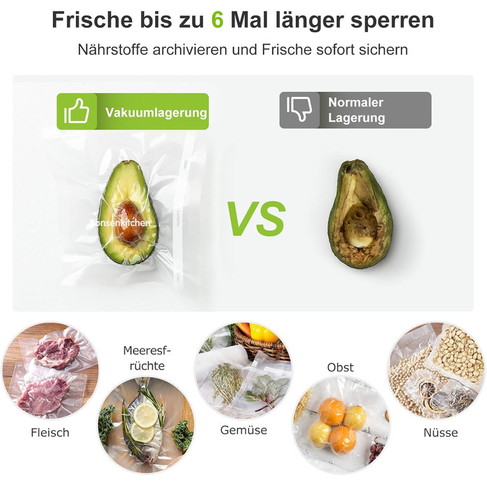 Рулони для вакуумного пакування Bonsenkitchen 28x600 см (2 шт.) - міцні пакети для вакууматора, харчові, для су-від, без BPA