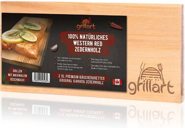 Grillart XL дошки для гриля з кедра, 2 шт, натуральне західне червоне кедрове дерево, ароматизовані коптильні дошки для барбекю