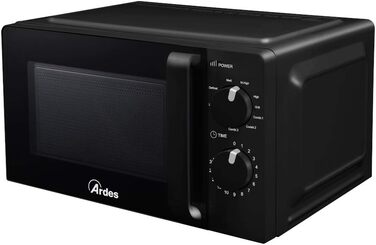 Мікрохвильова піч ARDES AR6520G 20 л з грилем, 5 режимів потужності, 9 програм, таймер, підсвітка, чорна