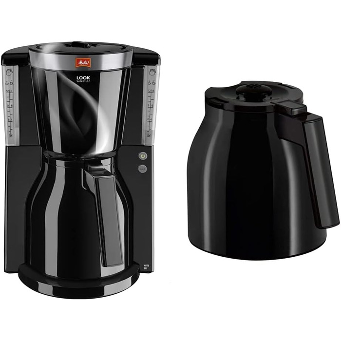 Кавоварка фільтраційна Melitta LOOK IV Therm Selection, 1.2 л, пластик, чорна, набір з термокухлем, преміум якість