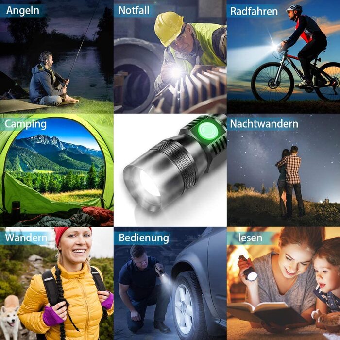 Karrong LED ліхтарик з ультрафіолетовим світлом 395нм, USB-зарядка, магніт, 7 режимів, акумулятор, для кемпінгу та туризму, 2 шт.