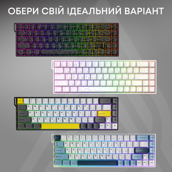 Ігрова магнітна клавіатура Ajazz AK680 V2 Ice Island Magnetic Switch (AK680-V2-I-S-W)