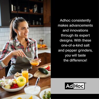 AdHoc EP102 електричний млин для перцю та солі i.Mill, керамічний механізм CeraCut®, акумулятор Li-ion, нержавіюча сталь/акрил