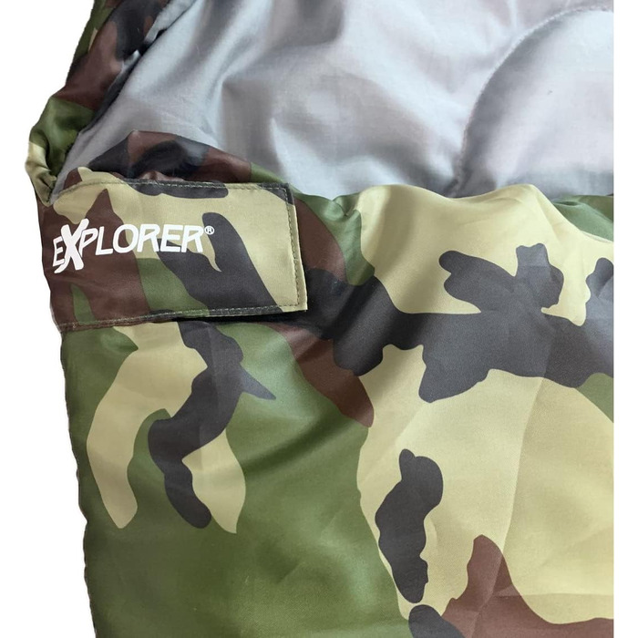 Спальний мішок EXPLORER Hunter мумія, камуфляж, до -18°C, XXL 220x80 см, для кемпінгу, риболовлі, аутдор