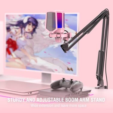Ігровий USB-мікрофон FIFINE з кронштейном для ПК, Mac, PS4, PS5, із кнопкою вимкнення звуку, поп-фільтром, антивібраційним кріпленням, для стрімінгу, подкастів, студії