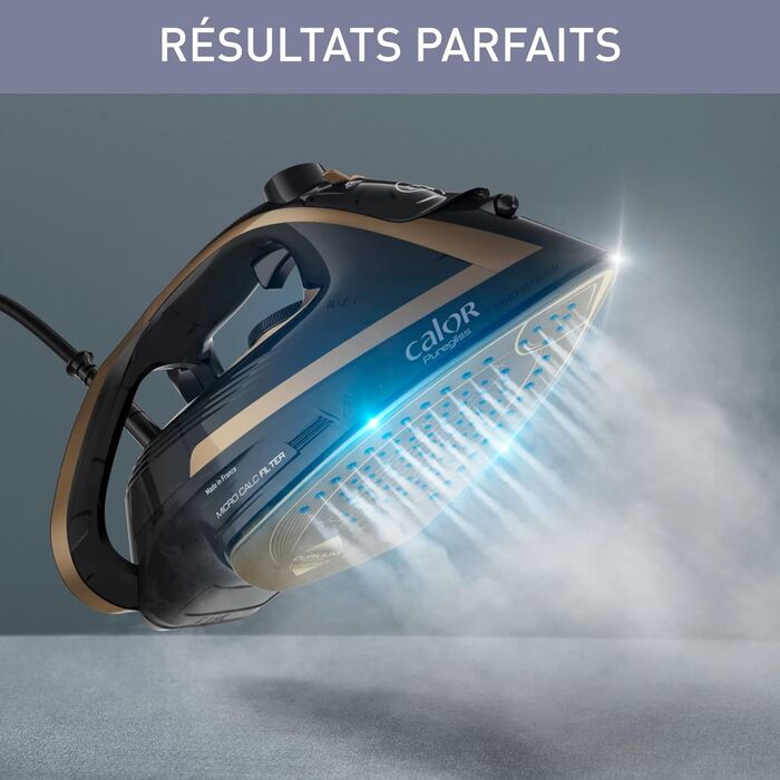 Праска Calor Puregliss з парою 3000 Вт, 50 г/хв, паровий удар 280 г/хв, захист від плям, авто-вимкнення, Франція, FV8064C0