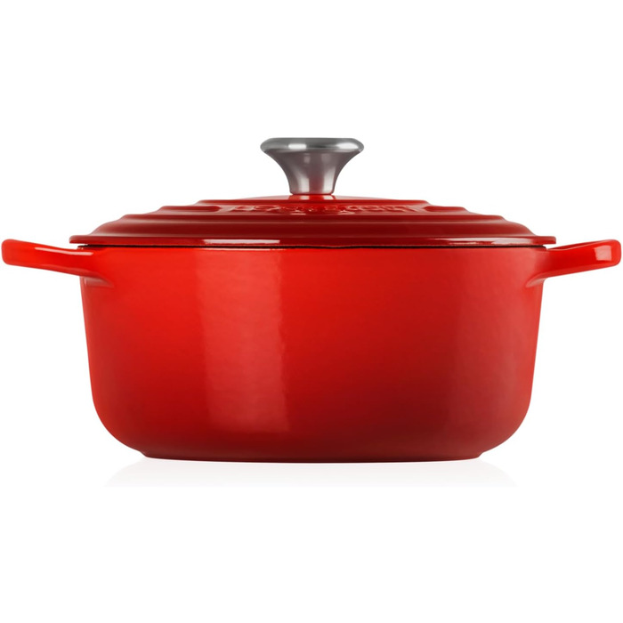 Le Creuset Signature Казанок з чавуну з кришкою, 20 см, Ø 20 см, для всіх типів плит, включаючи індукцію, об'єм 2,4 л, колір Kirschrot (Вишня), 21177200602430 Coastal Blue