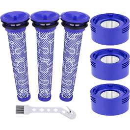 Набір з 3 HEPA фільтрів для пилососа Dyson V8/V7 Animal Absolute Motorhead, змінні післямоторний і передмоторний фільтри, аксесуари, сумісні з моделями #965661-01, #967478-01