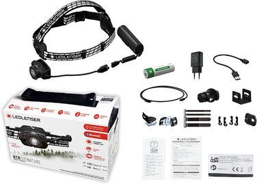 Налобний ліхтар Ledlenser H7R Signature, 1200 лм, LED, акумуляторний, водонепроникний IP67, фокусування, Bluetooth, USB-зарядка, для шолома, MTB, для туризму