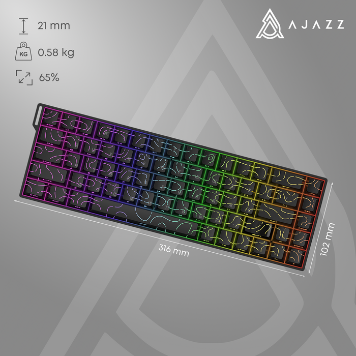 Ігрова магнітна клавіатура Ajazz AK680 V2 Ice Island Magnetic Switch (AK680-V2-I-S-W)