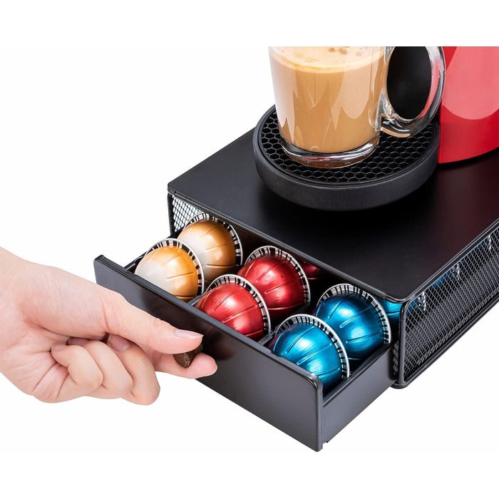 Органайзер-підставка для капсул кави Reisratten для Nespresso Vertuo, на 30 капсул, чорний