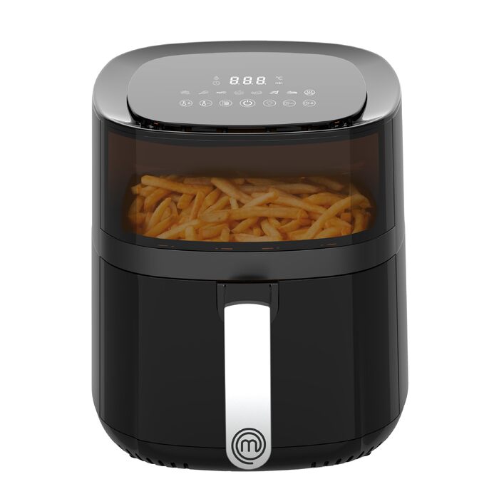 Аерофритюрниця MasterChef 4.5л-5.5л Airfryer 1400W з цифровим сенсорним керуванням, 7 програм, функція розігріву та підігріву, 80-200°C, для 2-4 осіб