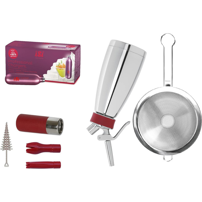 Сифон для вершків iSi Thermo Whip Plus 0,5 л з 20 капсулами, термоізольований, професійний сифоновий балон для збивання вершків