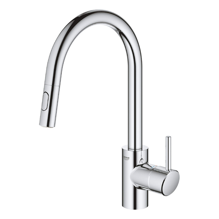 Змішувач кухонний GROHE Concetto з висувним душем, поворотний 360°, хром - 31483002