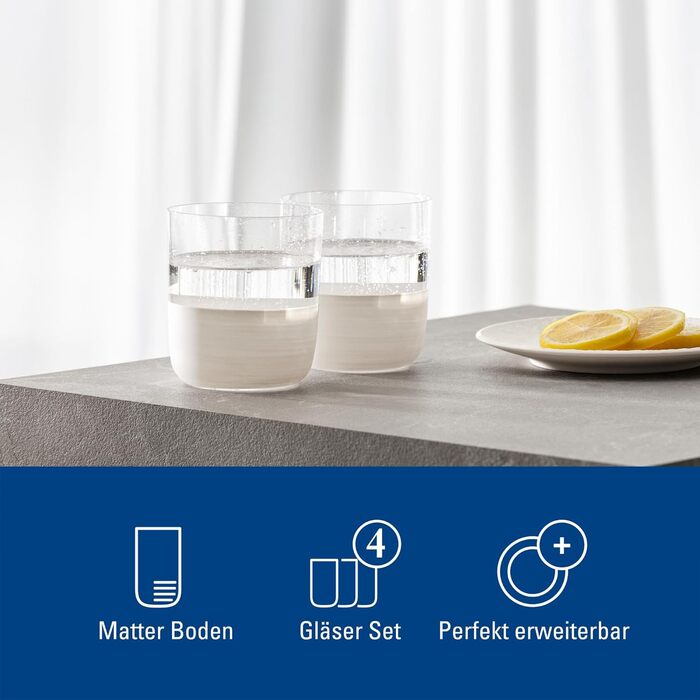 Набір склянок для віскі Villeroy & Boch Manufacture Rock Blanc (4 шт.), кришталеве скло, ручна робота, білий колір
