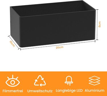 Світильник LED Homefire настінний 5W чорний, внутрішній, з регульованим променем, тепле біле світло 3000K для спальні, вітальні, коридору, сходів