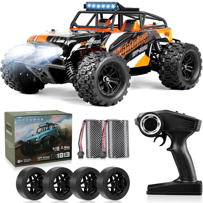 RC Автомобіль Monster Truck 1:18 4WD 40 км/год, радіокерування, водонепроникний, подарунок для підлітків та дорослих